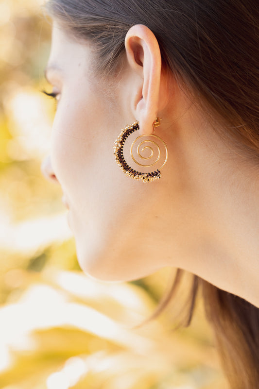 Aretes Caracol tejidos