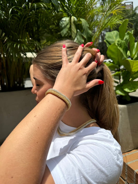 Pulsera Manglar Tejida Dorada