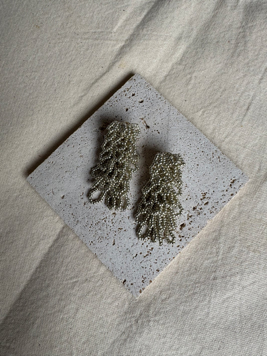 Aretes Ocaso Plateado Medianos