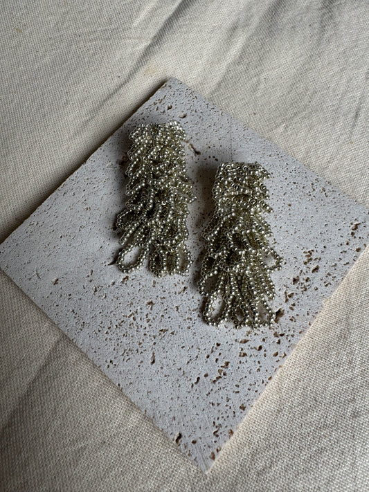 Aretes Ocaso Plateado Medianos