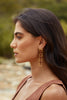 Aretes entrelazados tejidos largos terracota dorado