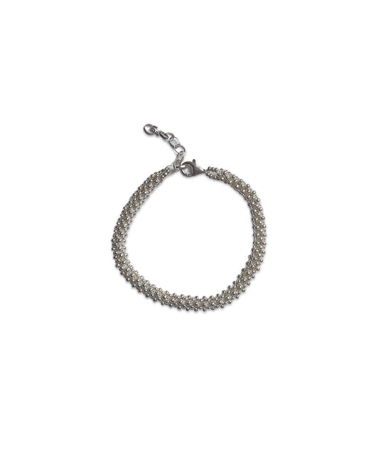 Pulsera Manglar tejida Plateada