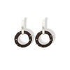 Aretes entrelazados tejidos dobles chocolate silver