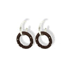 Aretes entrelazados tejidos dobles chocolate silver