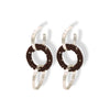 Aretes entrelazados tejidos triples chocolate silver