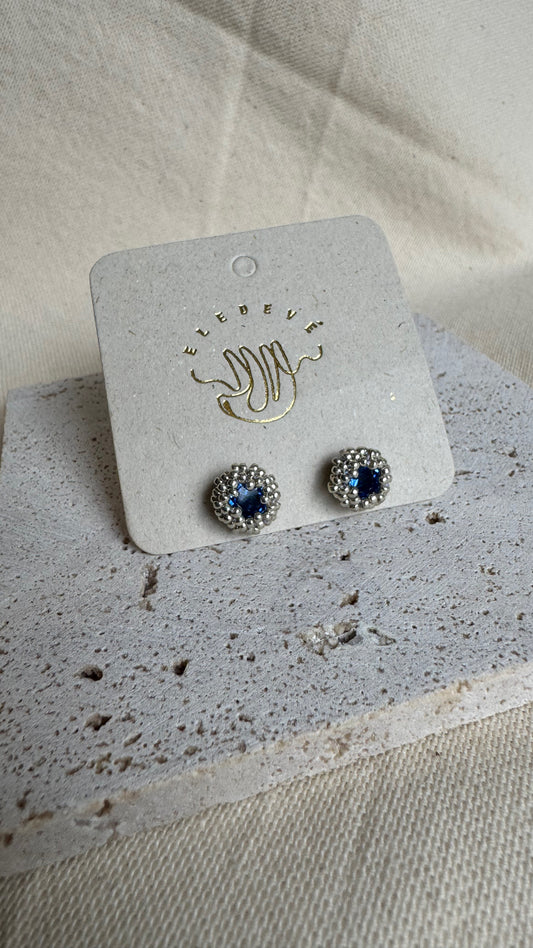 Topos ballenatos zafiro y plateado tejidos