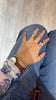 Anillo bronce oro talla 6.5 rosa