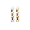 Aretes entrelazados tejidos largos terracota dorado