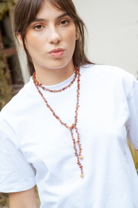 Collar Largo Caramelo