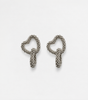 Aretes corazon entrelazados dobles plateado