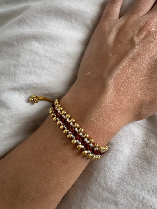 Pulsera Tierra Terracota y Dorado